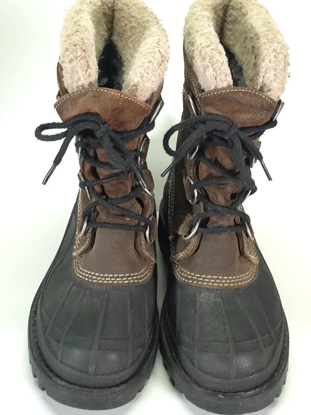 L.L.Bean Brown Shearling Lined Duck Boots Oil Resistant Women's Size 7